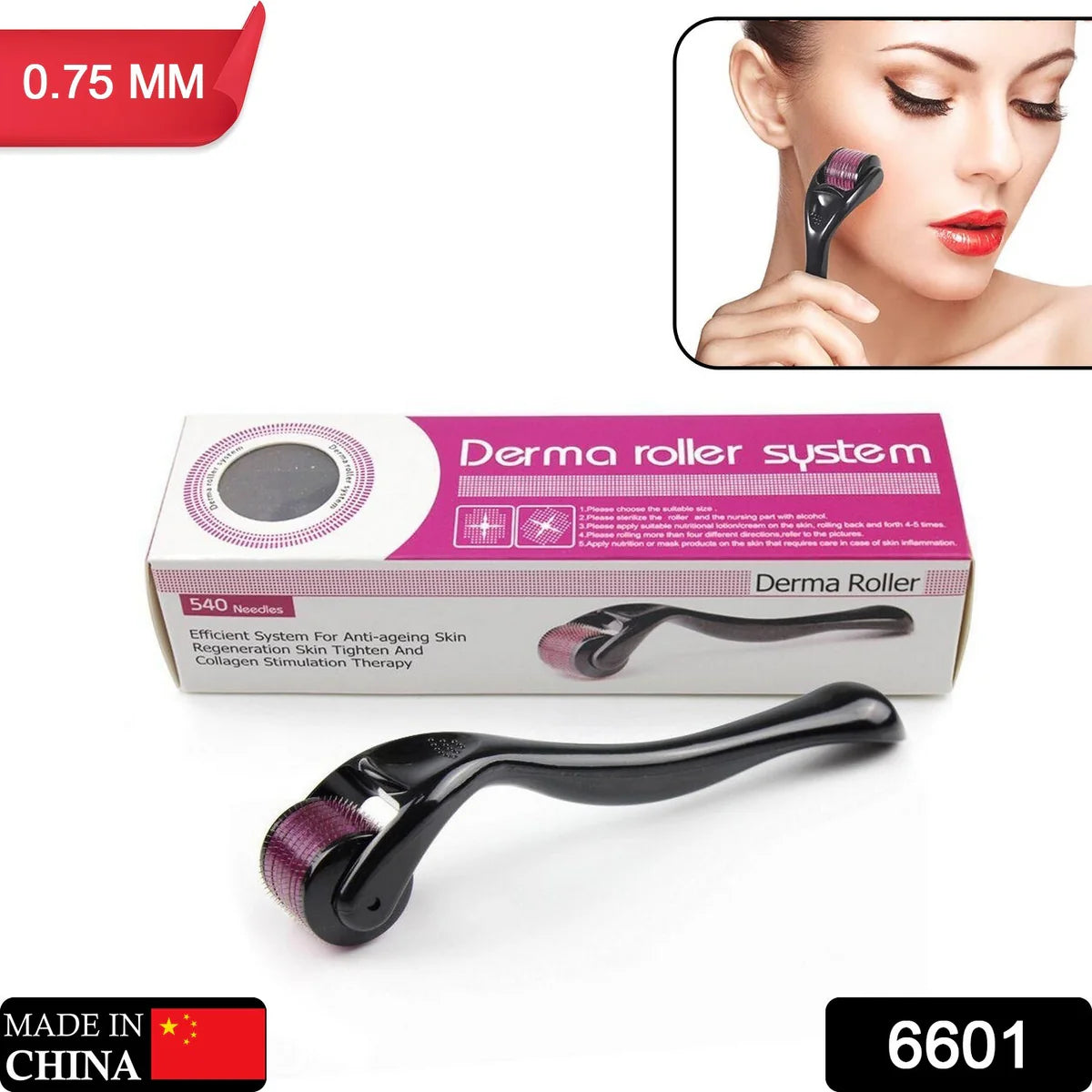 0029. Derma Glow Pro 0.75mm Skin & Hair Renewal Roller